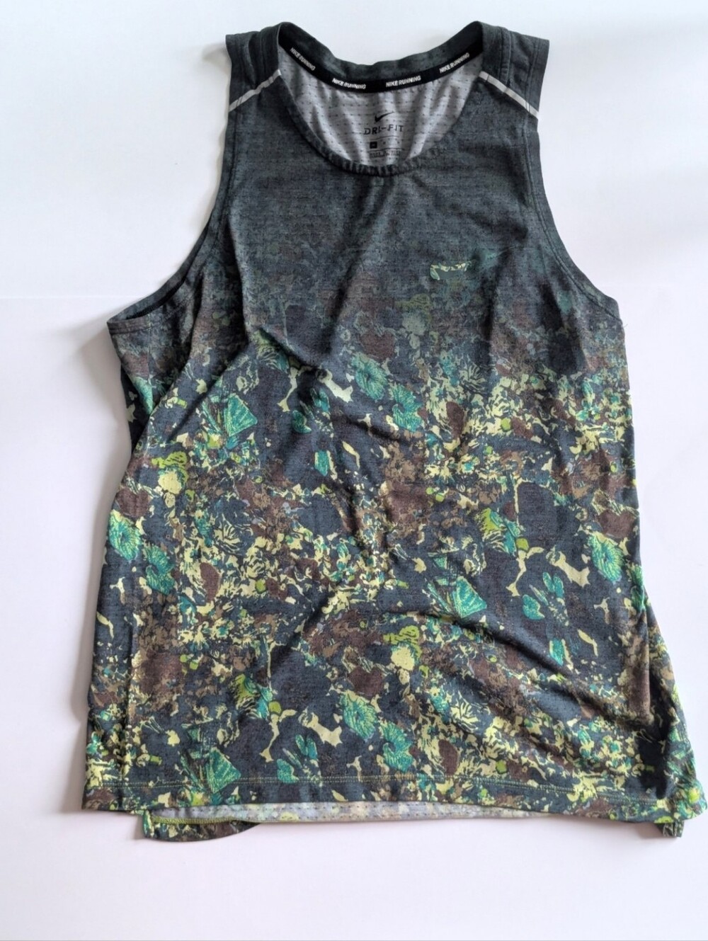 Nike Running Dri-Fit Floral Camo Ombre Tank Top - Men's Size Medium